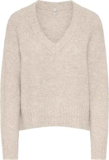 ONLY Onlfiona Ls Loose V-Neck Knt - BIRCH - M
