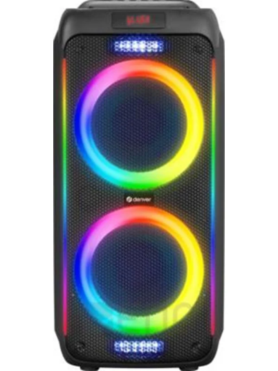 Denver BPS-458 Bærbar Bluetooth-høyttaler 1000W Svart med LED-lys Denver BPS-458 Bærbar Bluetooth-høyttaler 1000W Svart med LED-lys