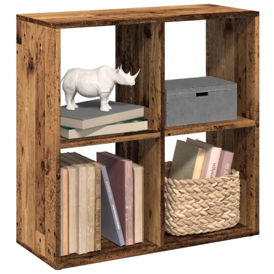 Romdeler bokhylle gammel tre 69,5x29x69,5 cm konstruert tre
