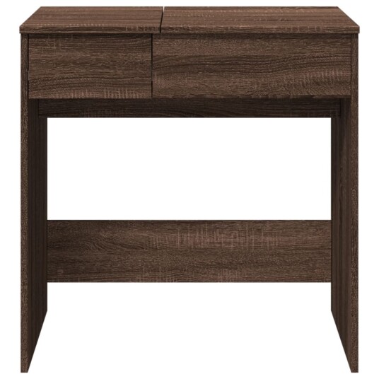 Sminkebord med speil brun eik 73x46,5x120 cm