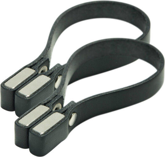 Nordan Home Håndklehenger 2-pk sort lær magnetisk