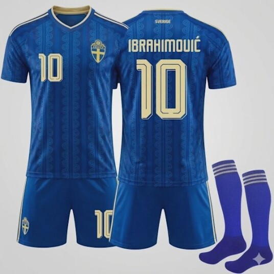 2026 VM Fotballtrøye Zlatan Ibrahimovic #10 Hjemmedrakt Barn og Voksne Størrelser Landslag Fotballtrøye Supporterdrakt