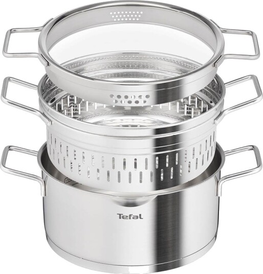 Tefal Nordica gryte med dampinnsats 5,2 liter rustfritt stål