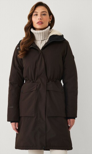 Áhkká Parka Perfect Parka Warm w Soft Fur Brun