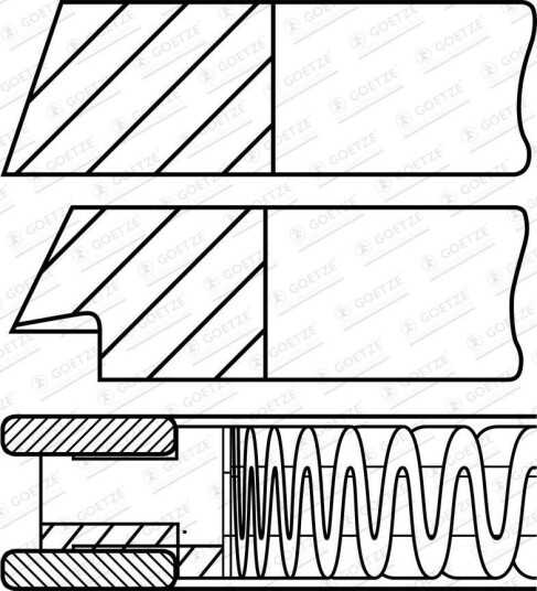 Stempelringsett GOETZE ENGINE 08 102400 00