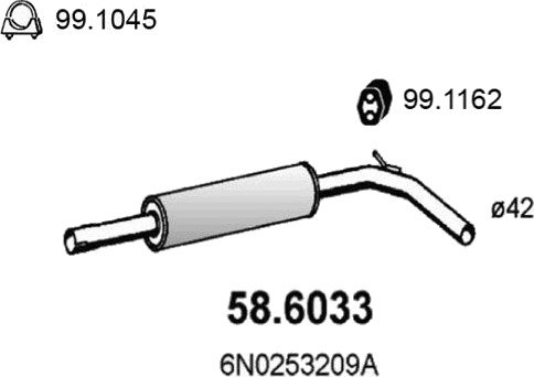Midtre lydpotte ASSO 58.6033 Midtre lydpotte ASSO 58.6033