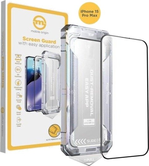 Mobile Origin Yellow Screen Guard iPhone 15 Pro Max with easy application