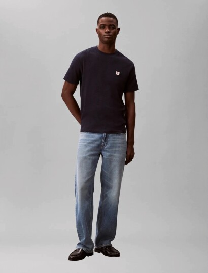 Calvin Klein Jeans Ss Waffle Badge Crewnk Tee Navy XS