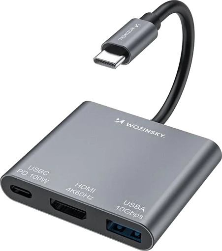 Wozinsky WHCH 01 USB C Hub HDMI / USB A Gray Wozinsky WHCH 01 USB C Hub HDMI / USB A Gray