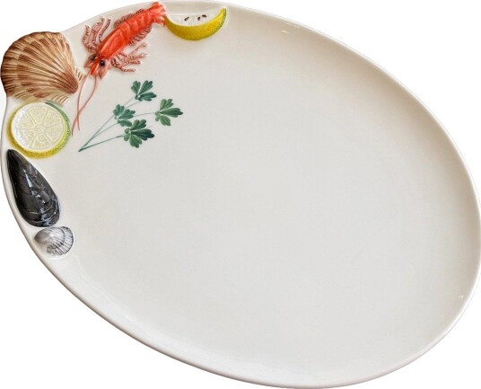 Caja Company Red Seafood Plate/Dish - WHITE/RED/BLACK/BRAUN/GREEN/YELLOW - 43X28 cm.H4.5 cm