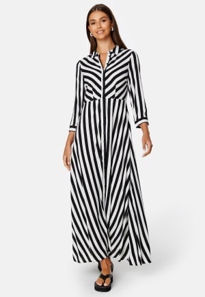 Y.A.S Savanna Long Shirt Dress Black Stripe:W WHITE S Y.A.S Savanna Long Shirt Dress Black Stripe:W WHITE S