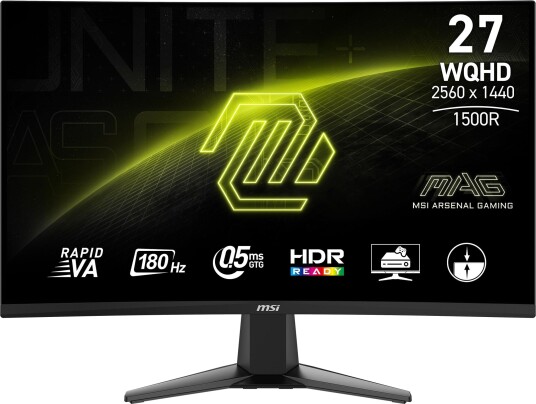 MSI MAG 27CQ6F 27" QHD Gaming Skjerm 180Hz Bøyd Sort MSI MAG 27CQ6F 27" QHD Gaming Skjerm 180Hz Bøyd Sort