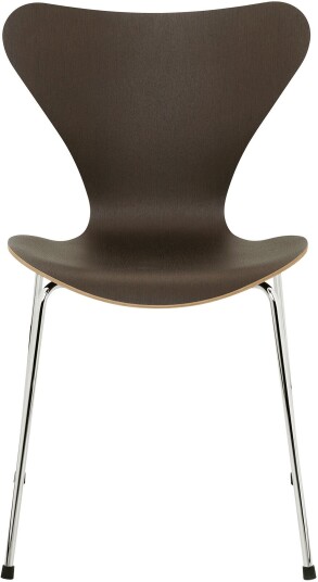 Fritz Hansen - 3107 Sjuan Mörkbetsad Ekfanér Spisestoler Arne Jacobsen Tre Farget Metall/tre