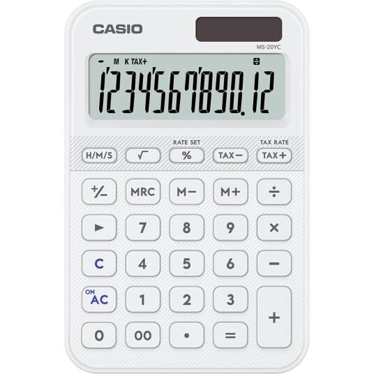Casio MS 20YC WE Kalkulator Hvit