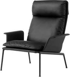 Muno LN17 Lenestol Med Armlener & Høy Rygg Varm Sort/Noble Leather Black