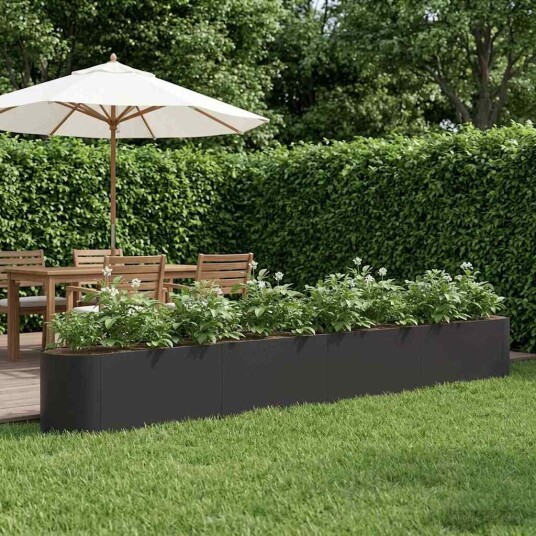 vidaXL Hevet Hagebed Svart 360 x 40 x 40 cm