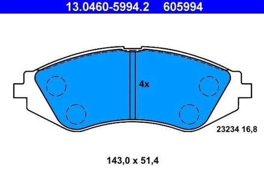 Bremseklosser ATE 13.0460-5994.2 Bremseklosser ATE 13.0460-5994.2
