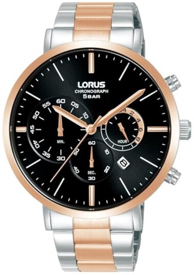 Lorus Herreklokke RT346KX9 Urban Sort/Rose gulltonet stål Ø43 mm