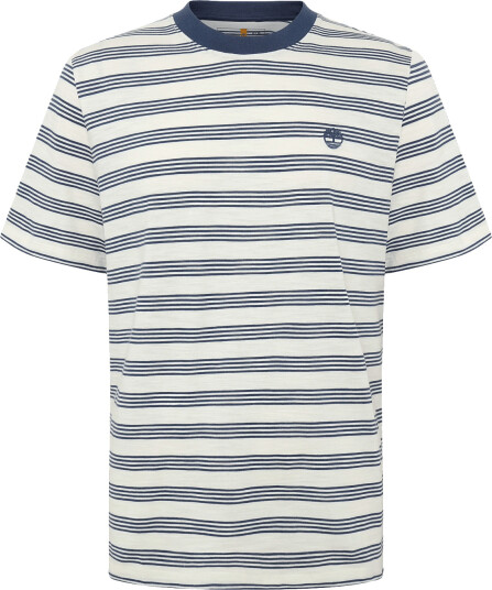 Timberland 4 Rows Striped Short Sleeve Tee Vintage   Blue   L