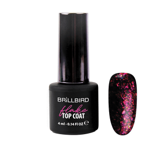 Brillbird Norge Flake Top Coat 4ml Pink Brillbird Norge Flake Top Coat 4ml Pink