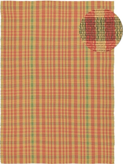 Bomullsteppe Husvik sennep/flerfarget Størrelse: 80 x 150 cm