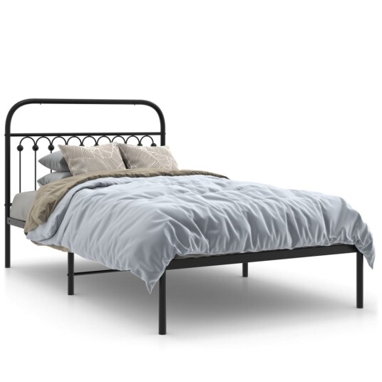  Sengeramme i metall med hodegavl svart 107x203 cm 8721102644856