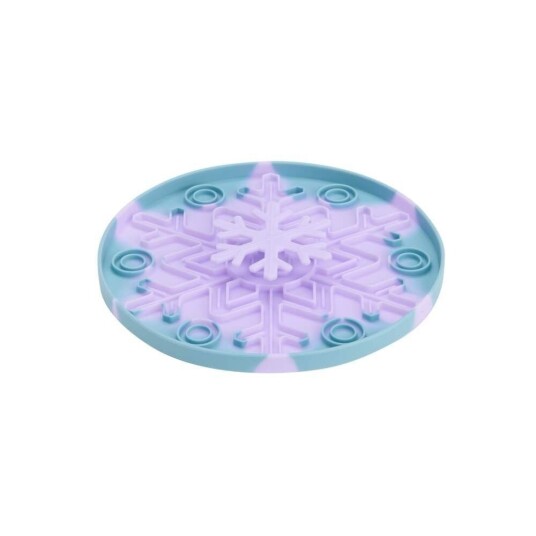 Little&Bigger Snowflake 3D Sniffy Tray Slikkematte Blå & Lilla