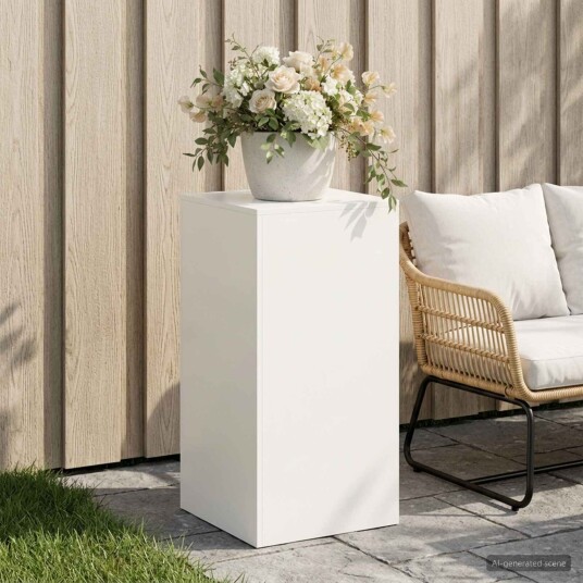 vidaXL Planteholder Hvit 40 x 40 x 80 cm Stål