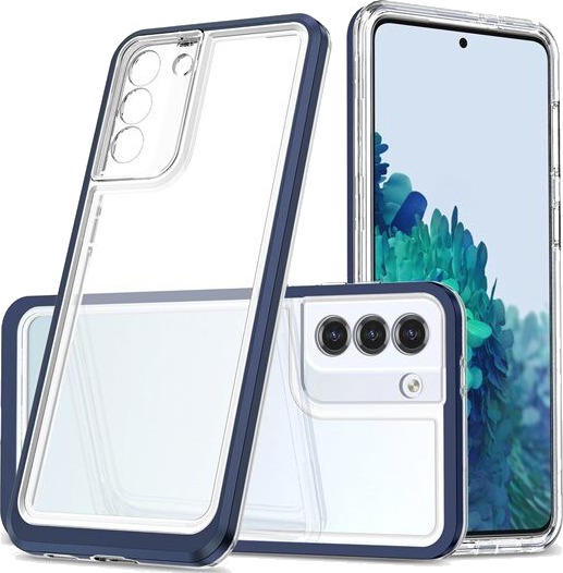 Hurtel Clear 3in1 Case for Samsung Galaxy S23 Silicone Cover with Frame Blue