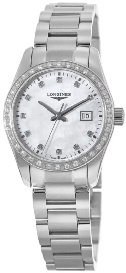 Longines Dameklokke L2.286.0.87.6 Conquest Classic Hvit/Stål Ø29.5