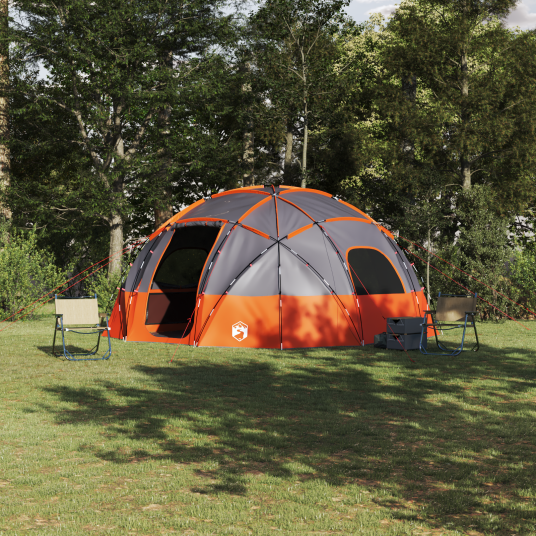 Dometelt med tak Grå og Oransje 475 x 475 x 235 cm taft