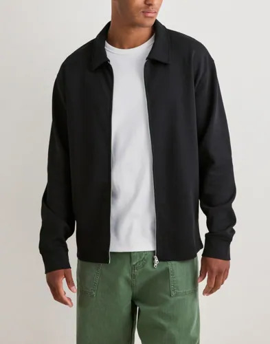 Selected Men Slmtom Soft Full Zip Sweat Noos Gensere med glidelås Svart