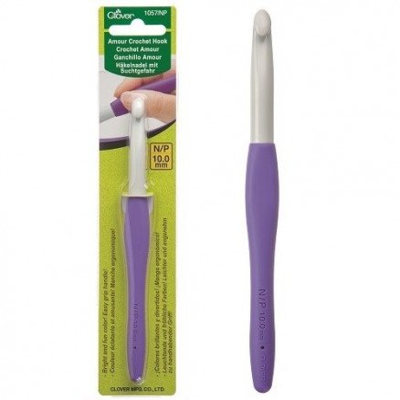 Clover Amour Heklenål 10,0 mm US N 15 Neon Lilla