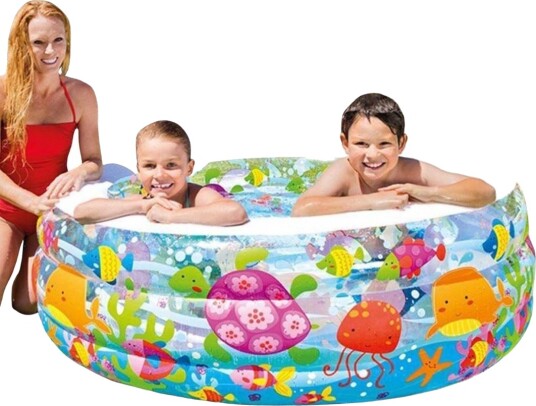 Intex Aquarium oppblåsbart barnebasseng med akvariumsmotiv 152 x 56 cm Intex Aquarium oppblåsbart barnebasseng med akvariumsmotiv 152 x 56 cm