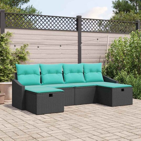 vidaXL Hagesofa Set 6 stk. polyrotting