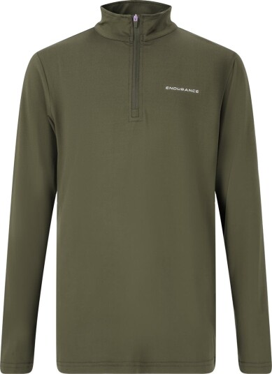 Endurance Ailan Half Zip Løpetrøye Barn Olivengrønn 140 Endurance Ailan Half Zip Løpetrøye Barn Olivengrønn 140