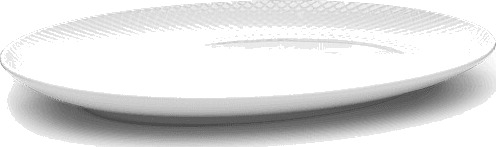 Lyngby Porcelæn Rhombe ovalt serveringsfat 35x26,5 cm hvit