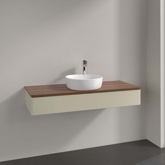 Villeroy & Boch Antao Servantskap med 1 skuff 120x50x19 cm u/lys Grå Matt/Valnøtt Villeroy & Boch Antao Servantskap med 1 skuff 120x50x19 cm u/lys Grå Matt/Valnøtt