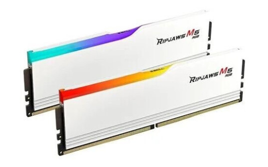G.Skill Ripjaws M5 DDR5-6000 32GB Gaming RAM med RGB Hvit Dual Channel G.Skill Ripjaws M5 DDR5-6000 32GB Gaming RAM med RGB Hvit Dual Channel