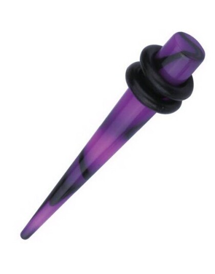 Spike Expander Lilla og Svart Akryl Piercing 14 x 50 mm