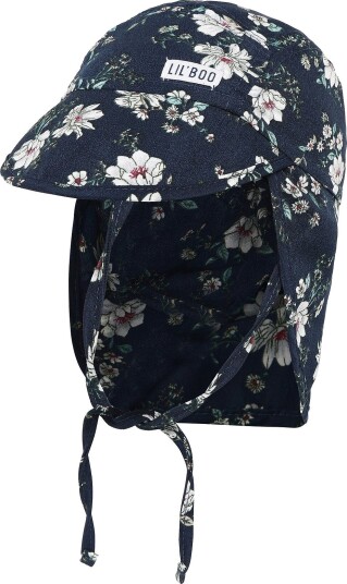 Lil" Boo Soft Baby Cap   Navy Flowers   Navy   6 9M