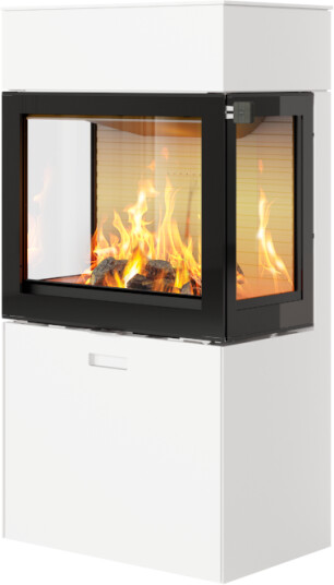 Rais 6003 Max hvit elementpeis med 1 toppboks  panorama med glass på tre sider og glassdør