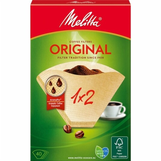 Melitta Kaffefilter 1X2 40-pakning Merk 18 dfp