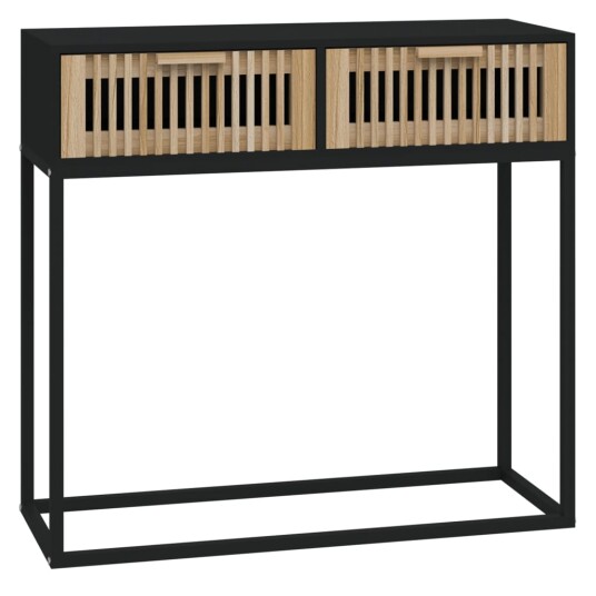 Konsollbord svart 80x30x75 cm konstruert tre og jern