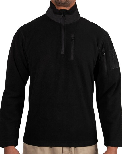 Rothco Fleece genser med kvart glidelås Svart