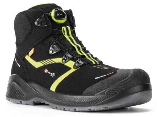 Sixton Verneskolett Scatto Boa® S3 Unisex Str. 36 Sort/Gul Par