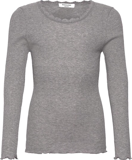 Rosemunde Kids Rkbalta Modal Ls Lace T-Shirt Grey 164