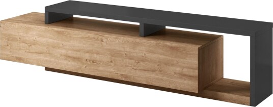 Wesley TV-benk 219 cm - Mørkegrå/Tre