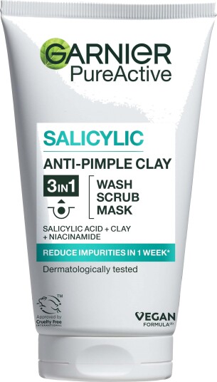 Garnier Hudpleie Garnier PureActive 3-In-1 Clay 150ml Garnier Hudpleie Garnier PureActive 3-In-1 Clay 150ml