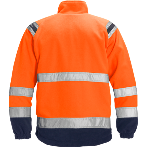 Fristads Vindtett Fleecejakke Klasse 3 Varsel Oransje/Marinblå L Fristads Vindtett Fleecejakke Klasse 3 Varsel Oransje/Marinblå L